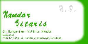 nandor vitaris business card
